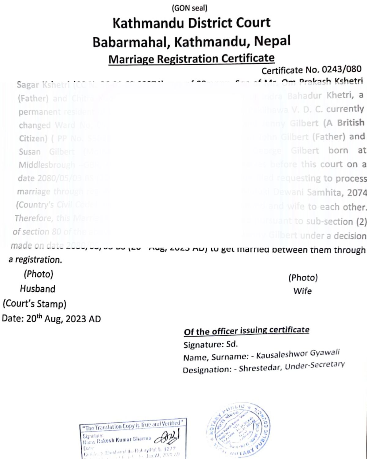Notary Public and Translation in Nepal